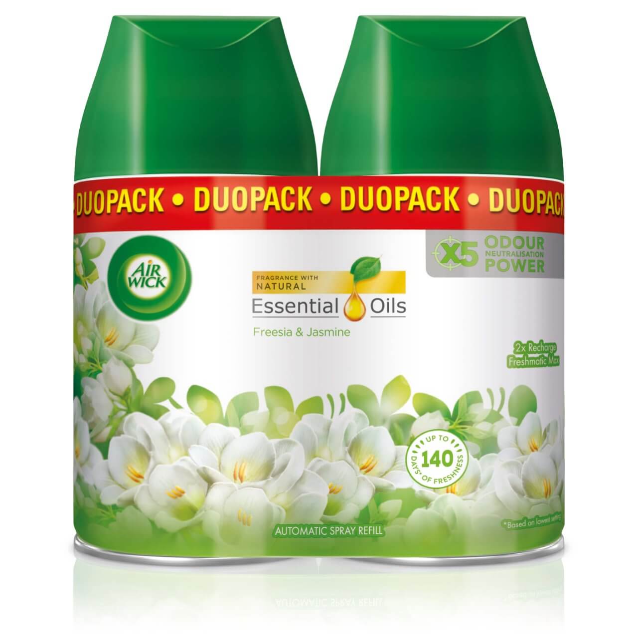 AIR WICK FRESHMATIC REFILLS DUOPACK FREESIA & JASMIN 500 ML